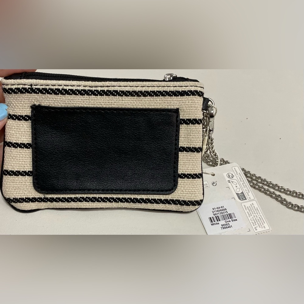 Primark Black and Cream Striped Clutch